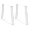 vidaXL Pieds de table basse en forme de V, 2 pi&egrave;ces, blanc, 70 x (42-43,3) cm, acier