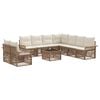 vidaXL Ensemble de canap&eacute; de jardin 10 pcs Beige polyrotin