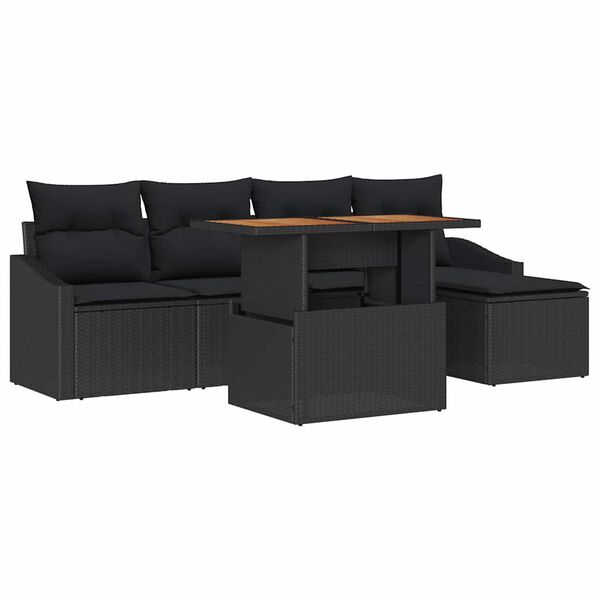 vidaXL Ensemble de salle à manger pour jardin 6 pcs Noir et Marron