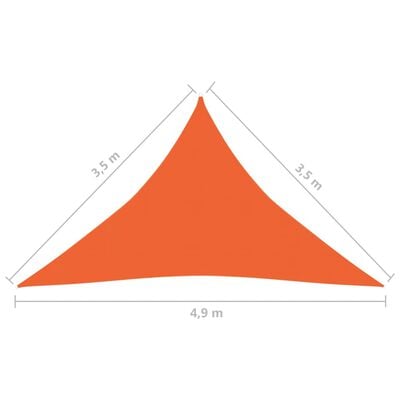 vidaXL Voile d'ombrage 160 g/m² Orange 3,5x3,5x4,9 m PEHD