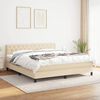 vidaXL Sommier &agrave; lattes de lit avec matelas Cr&egrave;me 160x200 cm Tissu