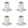 vidaXL Ancres de poteau 4 pcs M&eacute;tal galvanis&eacute; 71 mm