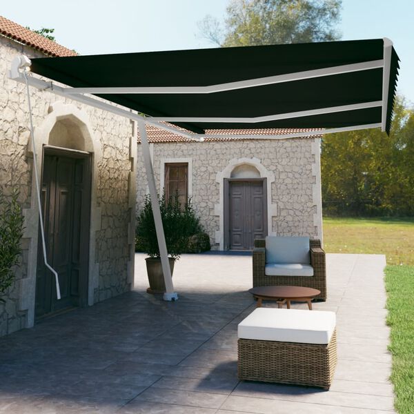 vidaXL Auvent manuel r&eacute;tractable sur pied 600x350 cm Anthracite