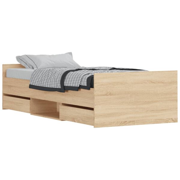 vidaXL Cadre de lit sans matelas chêne sonoma 90x190 cm