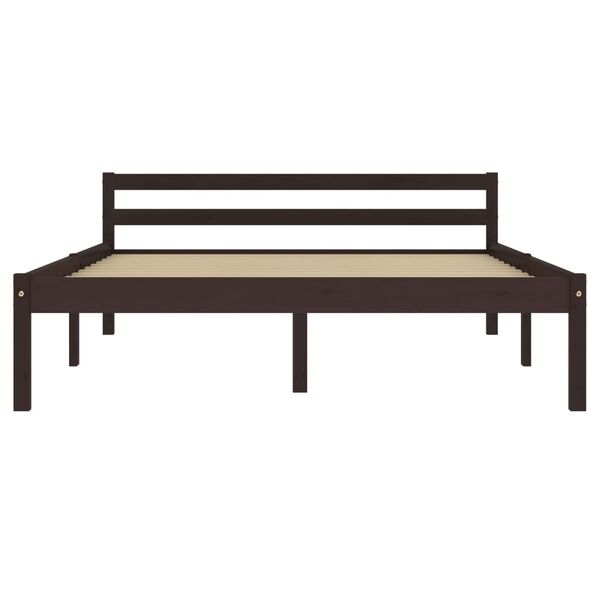 vidaXL Cadre de lit sans matelas marron foncé pin massif 120x200 cm