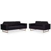 vidaXL Ensemble de canap&eacute; 2 pcs tissu noir