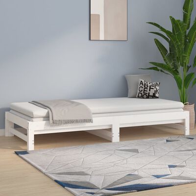 vidaXL Lit coulissant sans matelas blanc 2x(90x200) cm