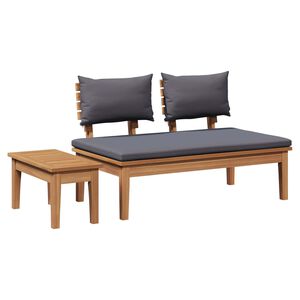 vidaXL Ensemble banc et table de jardin 2 pc Gris et marron