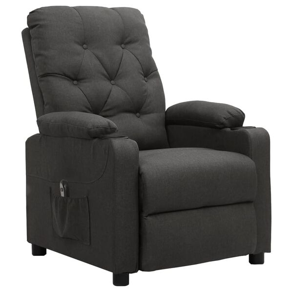vidaXL Fauteuil inclinable &eacute;lectrique Gris fonc&eacute; Tissu