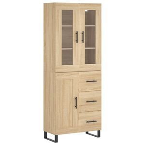 vidaXL Buffet haut Ch&ecirc;ne sonoma 69,5x34x180 cm Bois d'ing&eacute;nierie