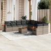 vidaXL Salon de jardin 11 pcs avec coussins gris r&eacute;sine tress&eacute;e