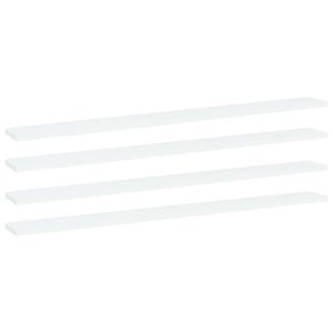 vidaXL Panneaux de biblioth&egrave;que 4 pcs Blanc 100x10x1,5 cm Agglom&eacute;r&eacute;