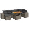 vidaXL Salon de jardin 8 pcs avec coussins gris r&eacute;sine tress&eacute;e