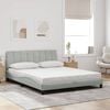 vidaXL Cadre de lit avec LED sans matelas Hanko gris clair 160x200cm velours