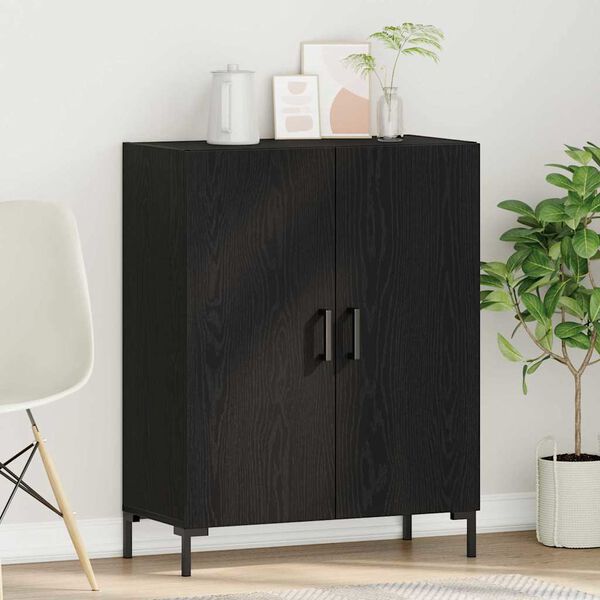 vidaXL Buffet Ch&ecirc;ne noir 69,5 x 34 x 90 cm Bois d'ing&eacute;nierie