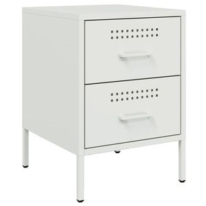 vidaXL Table de chevet blanc 36x39x50,5 cm acier