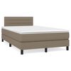 vidaXL Sommier &agrave; lattes de lit matelas et LED taupe 120x190 cm tissu