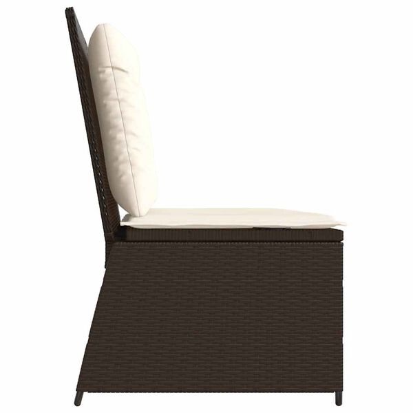 vidaXL Banc de jardin avec coussin Marron Poly rotin