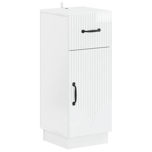 vidaXL Meuble de Rangement de Salle de Bain HOORN Blanc brillant