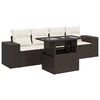 vidaXL Salon de jardin avec coussins 5 pcs marron r&eacute;sine tress&eacute;e