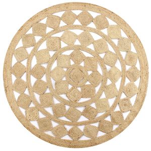 vidaXL Tapis fait &agrave; la main Jute tress&eacute;e 90 cm