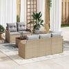 vidaXL Ensemble de canap&eacute; de jardin 6 pcs Beige et Gris clair