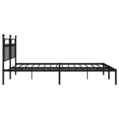 vidaXL Cadre de lit métal sans matelas avec tête de lit noir 193x203cm