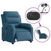 vidaXL Fauteuil inclinable de massage &eacute;lectrique bleu velours