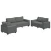 vidaXL Ensemble de canap&eacute; 3 pcs avec coussins en tissu gris fonc&eacute;