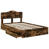 vidaXL Lit de Rangement Ch&ecirc;ne fum&eacute; 120 x 190 cm Bois d'ing&eacute;nierie