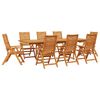 vidaXL Ensemble de salle &agrave; manger pour jardin 9 pcs Marron