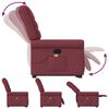 vidaXL Fauteuil inclinable de massage Rouge bordeaux Tissu