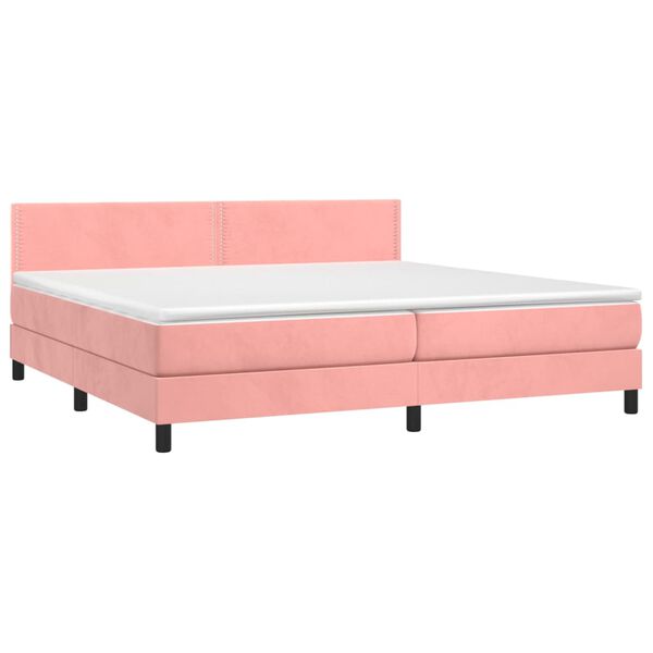 vidaXL Sommier &agrave; lattes de lit avec matelas et LED Rose 200x200 cm
