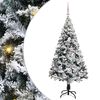 vidaXL Sapin de No&euml;l artificiel Blanc 150 cm PVC, Acier et Plastique