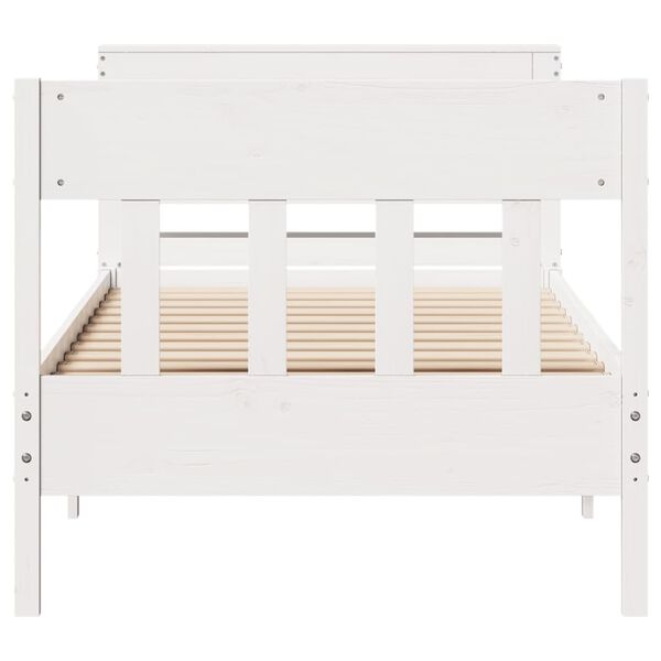 vidaXL Cadre de lit sans matelas blanc 75x190 cm bois de pin massif