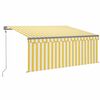vidaXL Auvent r&eacute;tractable automatique avec store 3x2,5m Jaune et blanc