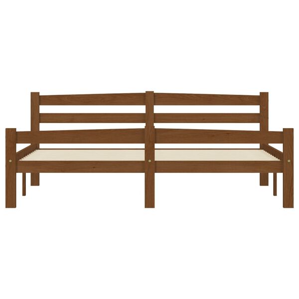 vidaXL Cadre de lit avec 4 tiroirs Marron miel Bois de pin 160x200 cm