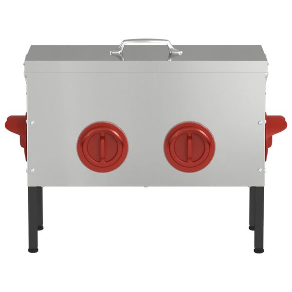 vidaXL Mangeoire pour poules Argent 41,5 x 20,5 x 33 cm