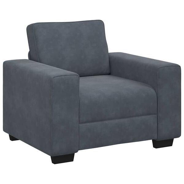 vidaXL Fauteuil gris foncé 60 cm velours