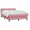 vidaXL Sommier &agrave; lattes de lit avec matelas rose 140x220 cm velours