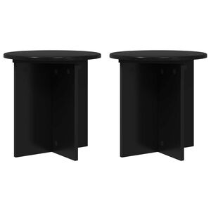 vidaXL Support de Plante 2 pi&egrave;ces Noir 40 x 40 x 40 cm