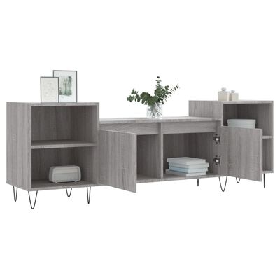 vidaXL Meuble TV Sonoma gris 160x35x55 cm Bois d'ingénierie