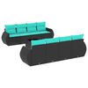 vidaXL Ensemble de canap&eacute; de jardin 9 pcs avec coussins noir r&eacute;sine tress&eacute;e
