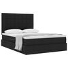 vidaXL Lit avec rangement et matelas Noir 140 x 200 cm Polyester