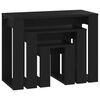 vidaXL Tables gigognes 3 pcs Noir Bois d'ing&eacute;nierie