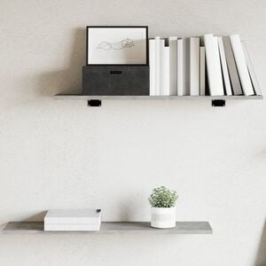 vidaXL Panneaux de biblioth&egrave;que 4 pcs Gris b&eacute;ton 80x20x1,5cm Agglom&eacute;r&eacute;
