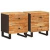 vidaXL Cabinet de chevet 2 pi&egrave;ces Marron 40 x 33 x 46 cm
