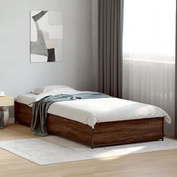 vidaXL Cadre de lit sans matelas chêne marron 75x190 cm