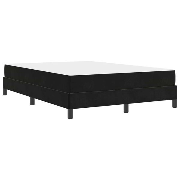vidaXL Lit &agrave; ressorts avec matelas Noir 160 x 200 cm tissu