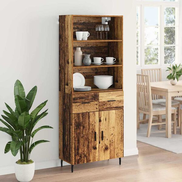 vidaXL Haut Armoire avec tiroir Bois Ancien 69,5 x 34 x 180 cm